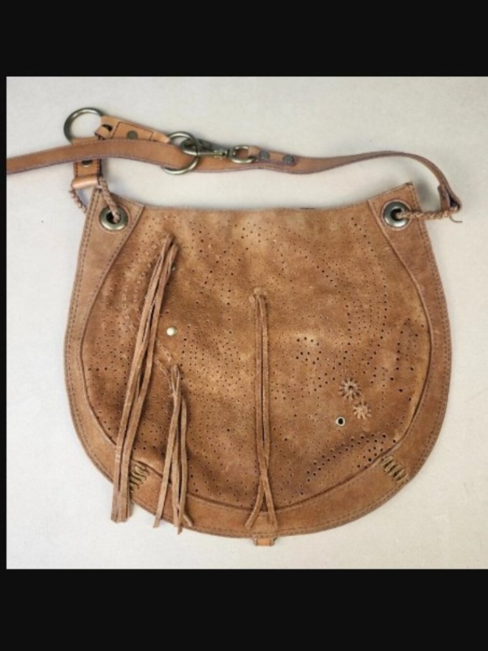 VERY CLEAN Lucky Brand Suede Hobo Shoulder Bag 13x16 Large